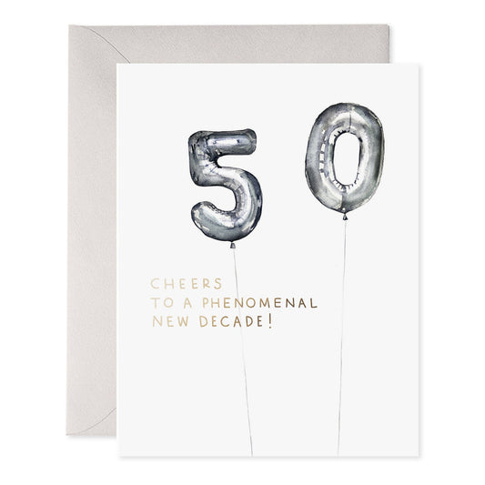 Helium 50 Birthday Card