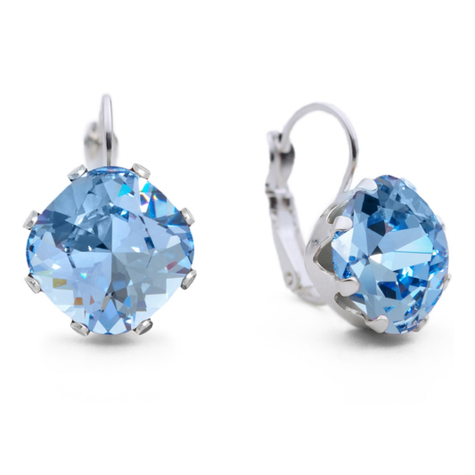 Blue Leverback Earrings