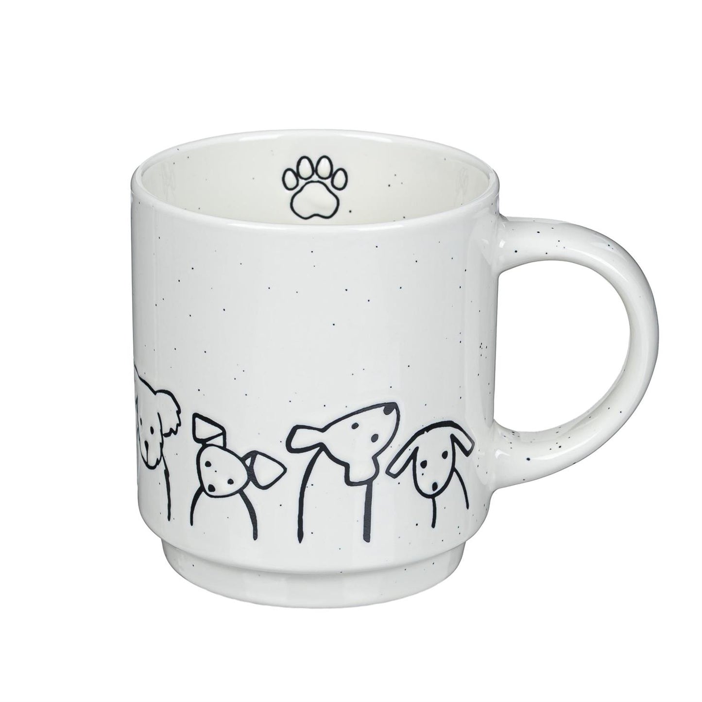 Dog Coffee Cup Ceramic Artisanal, 14oz, Gift Box