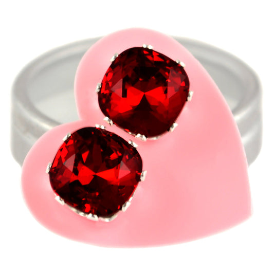 Ruby Cushion Earrings