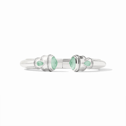 Cannes Demi Cuff Silver with Iridescent Aquamarine Blue