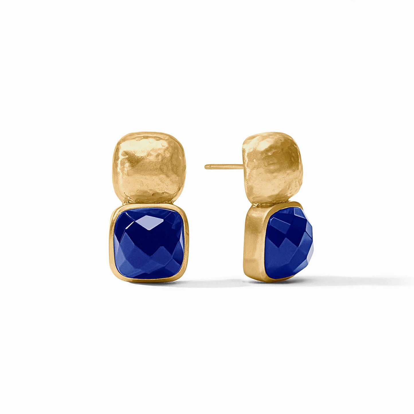 Catalina Earring Gold - Iridescent Sapphire Blue