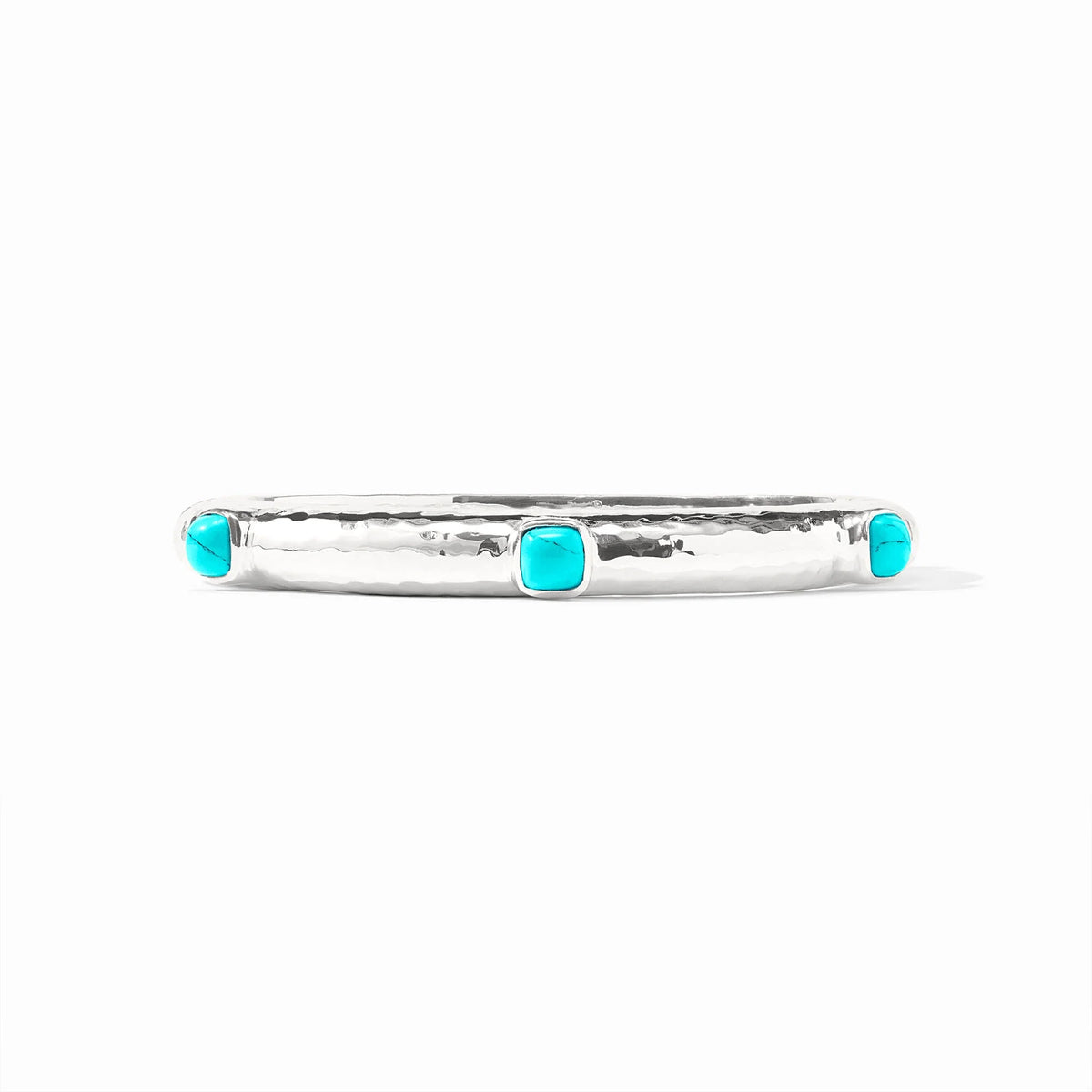 Catalina Hinge Bangle Silver - Turquoise Blue