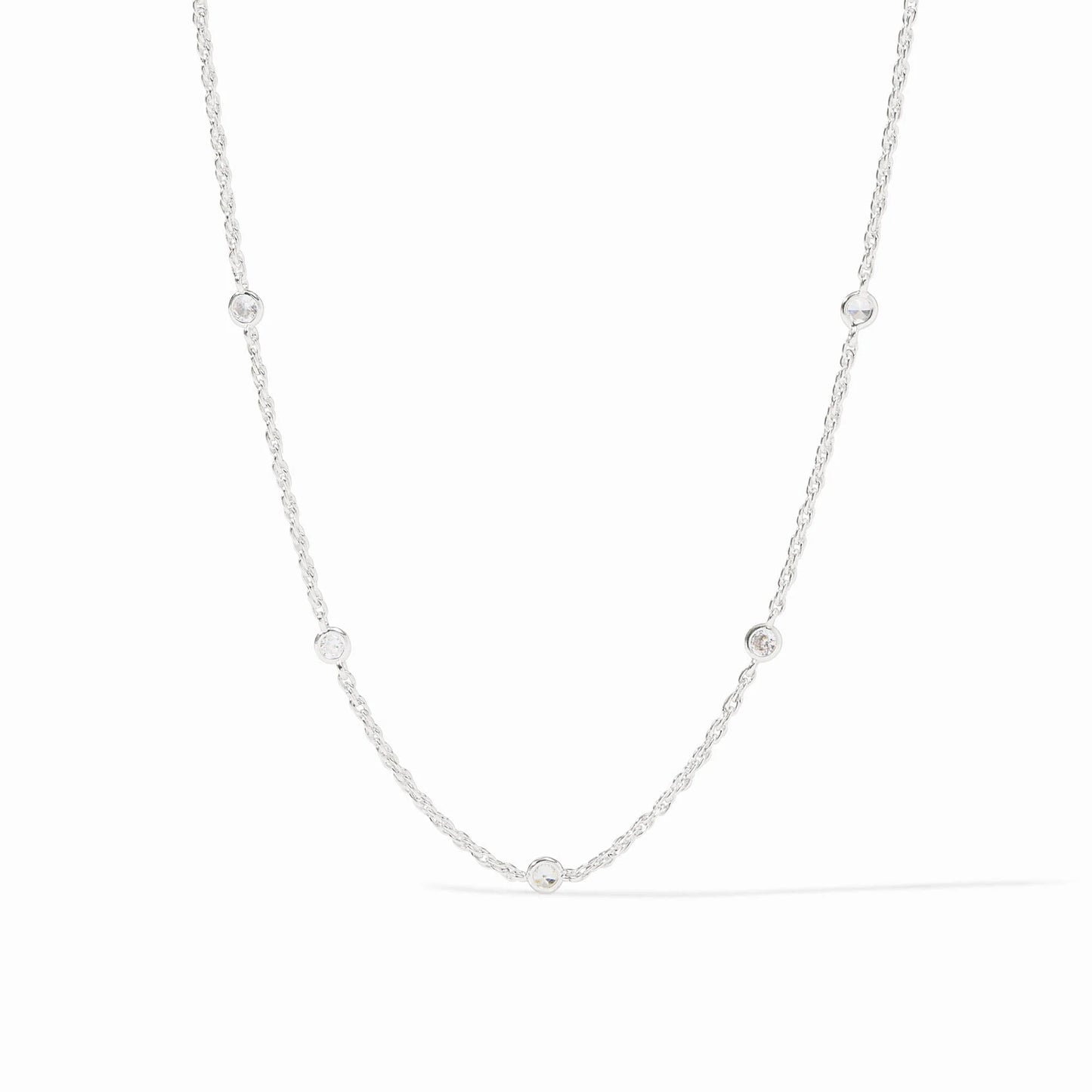 Celeste Delicate Station Necklace Silver
