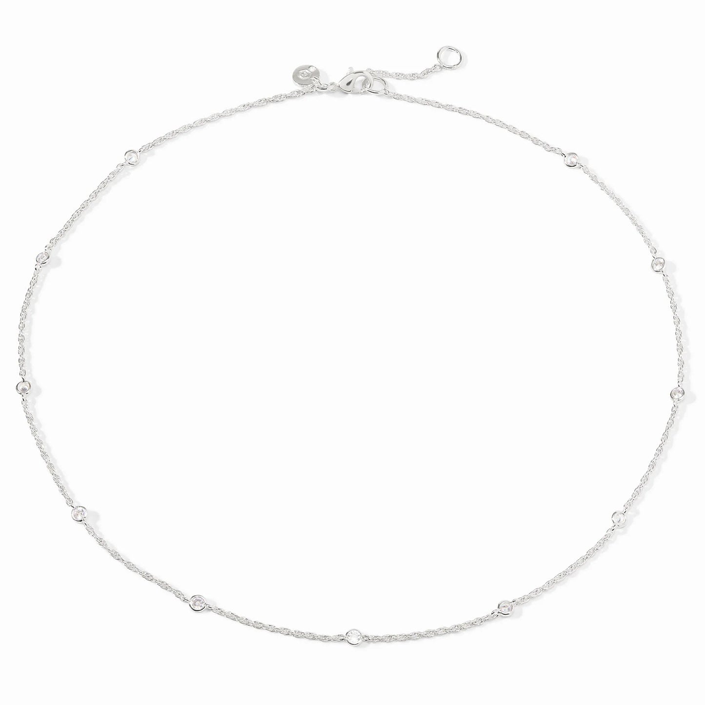 Celeste Delicate Station Necklace Silver