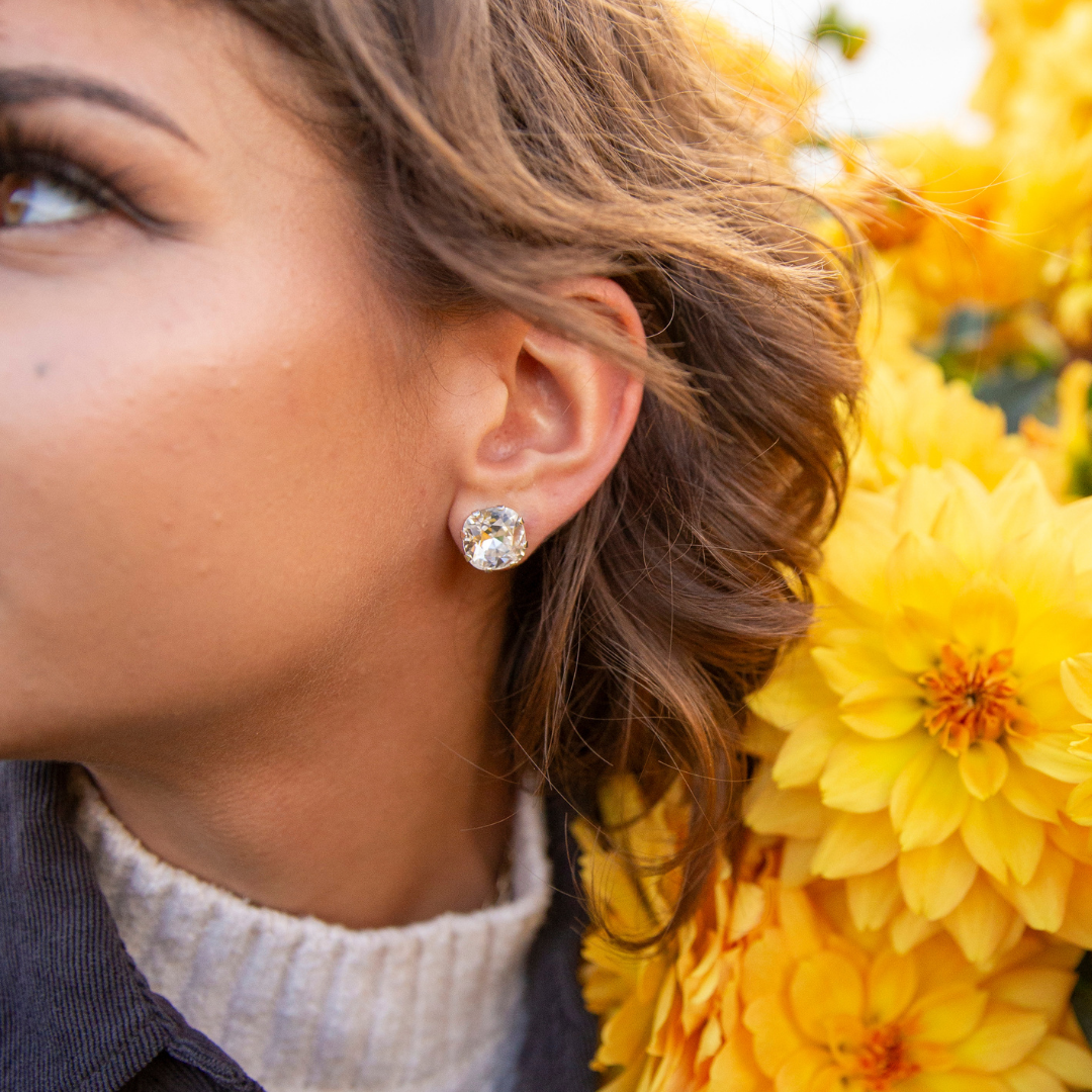 Clear Mega Cushion Earrings