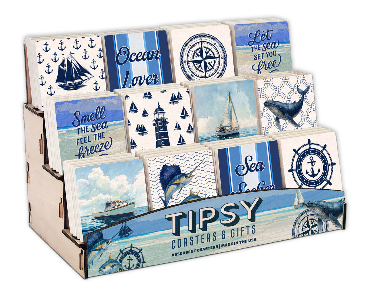 Nautical Compass - Limestone Coaster