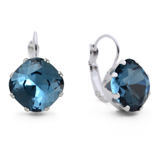 Denim Leverback Earrings