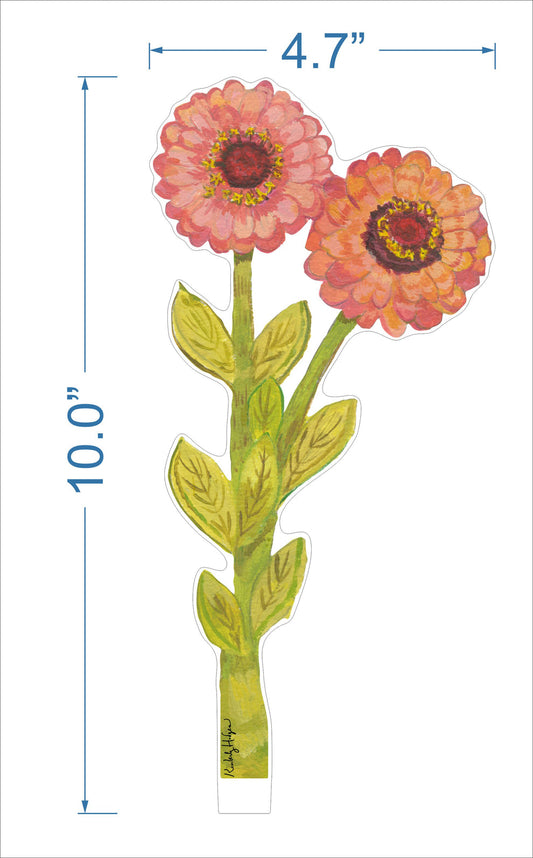 Double Zinnia | 0.25in. Acrylic Floral - Large