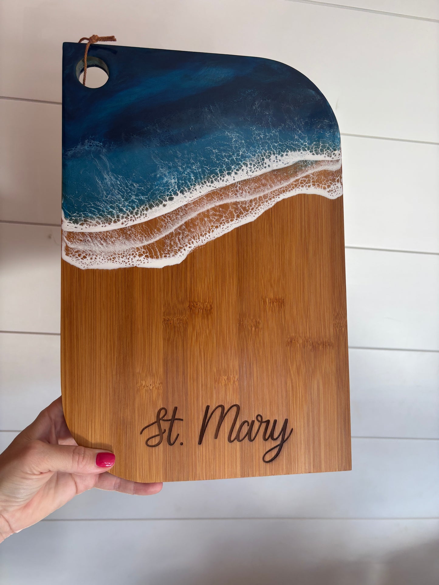 Personalized Cheese / Cutting / Charcuterie Board - Ocean Waves