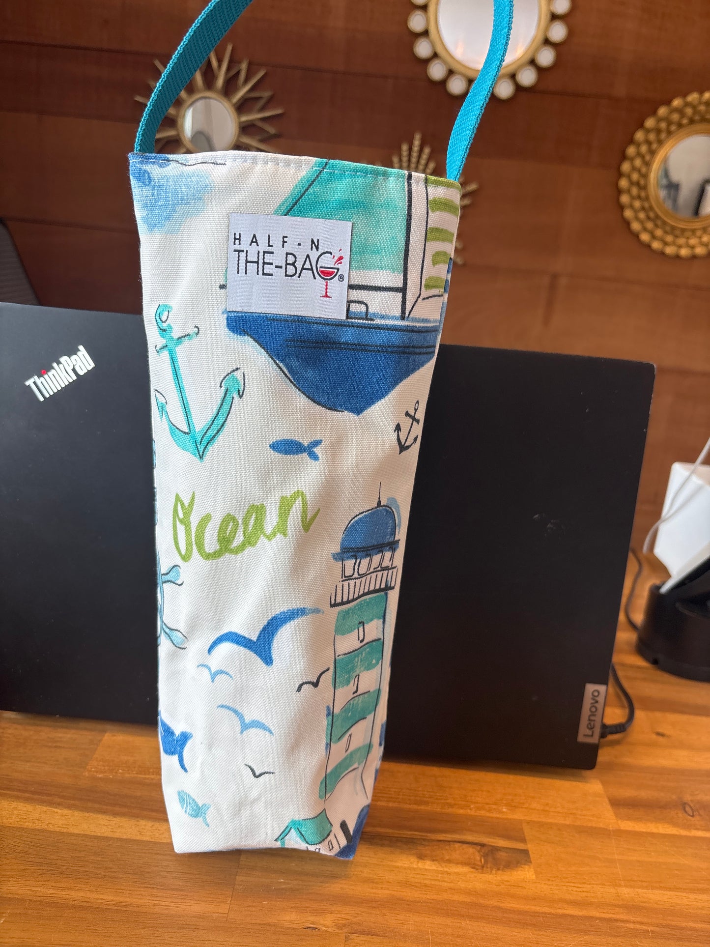 Blue Lighthouse Insulated Wine Bag