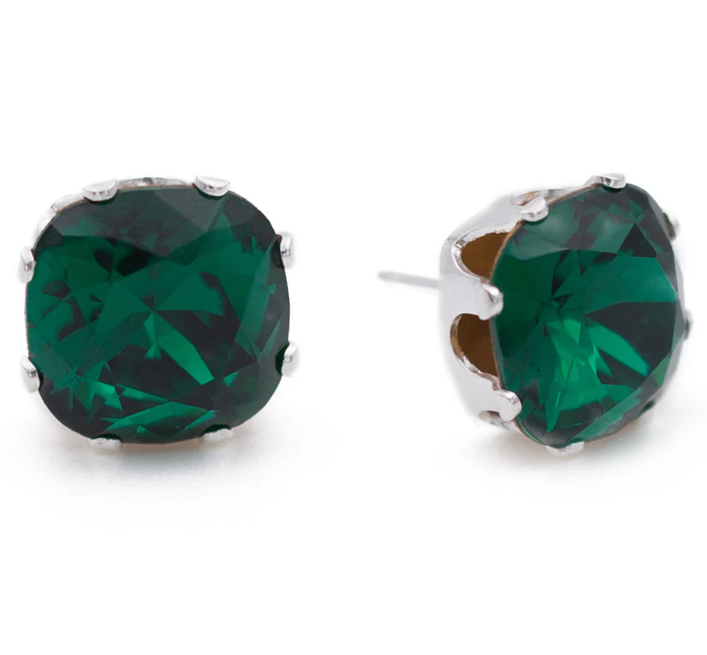 Emerald Mega Cushion Earrings