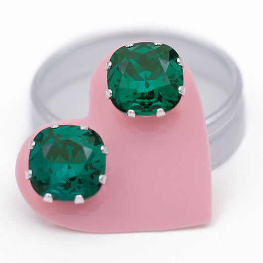 Emerald Mega Cushion Earrings