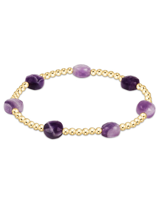 Admire Gold 3mm Bead Bracelet - Amethyst