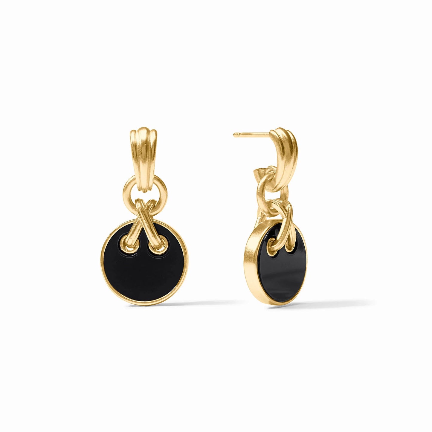 Essex Hoop & Charm Earring - Obsidian Black