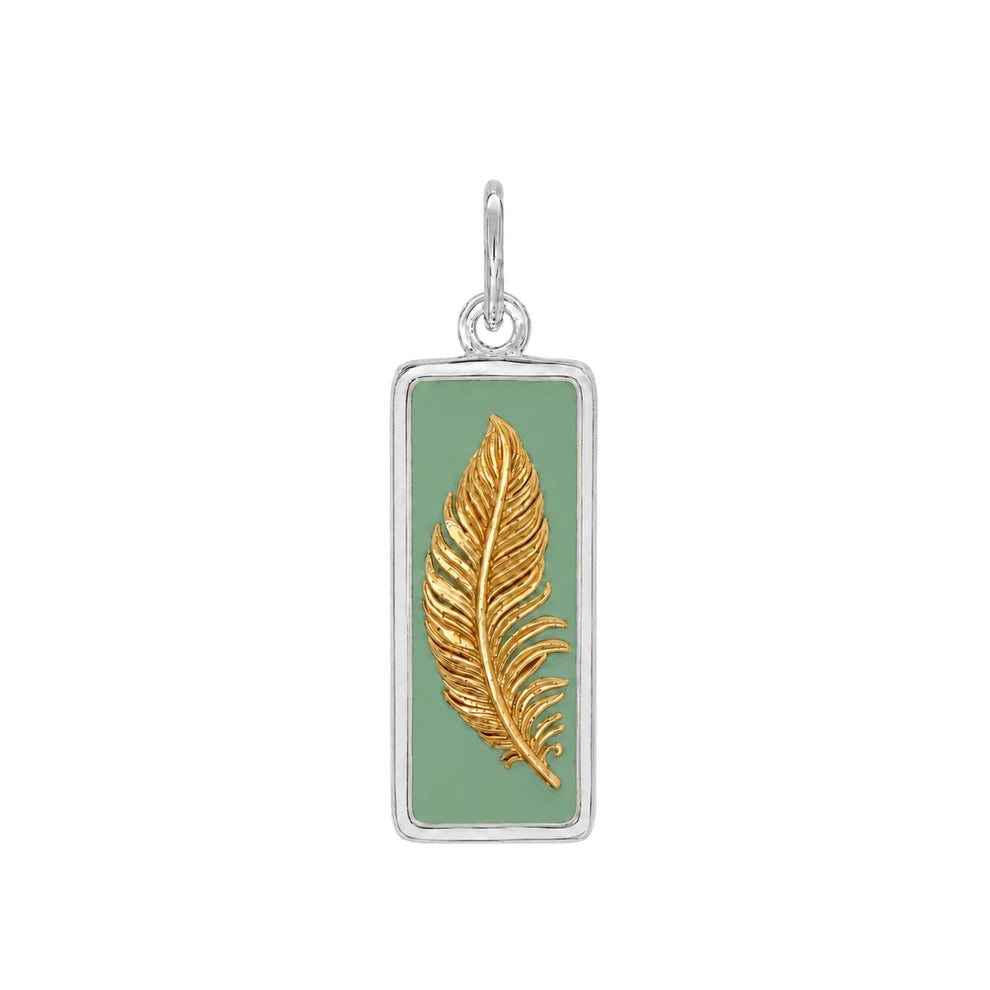 Feather Pendant Mixed Metal