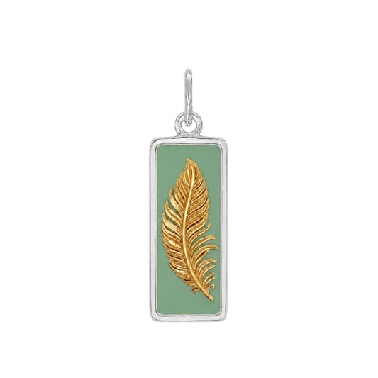 Feather Pendant Mixed Metal