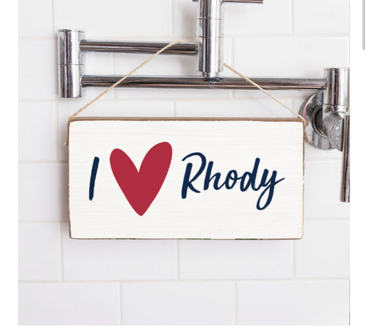 I Heart Rhody Twine Hanging Sign