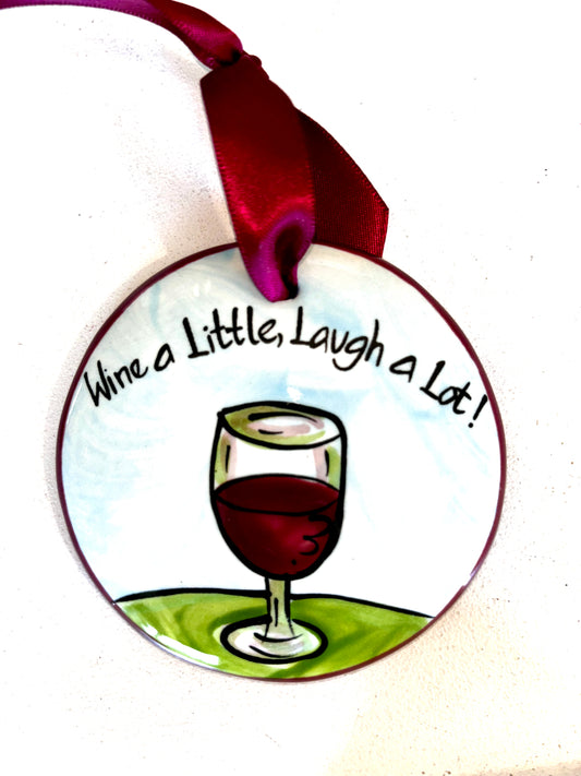 Wine a Little Hand-Painted Ornament