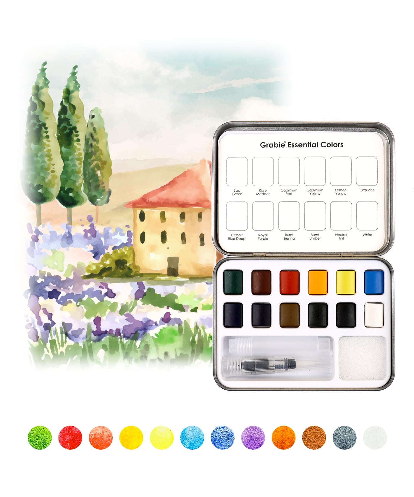 Watercolor Pocket Set Of 12 - Essential Colors