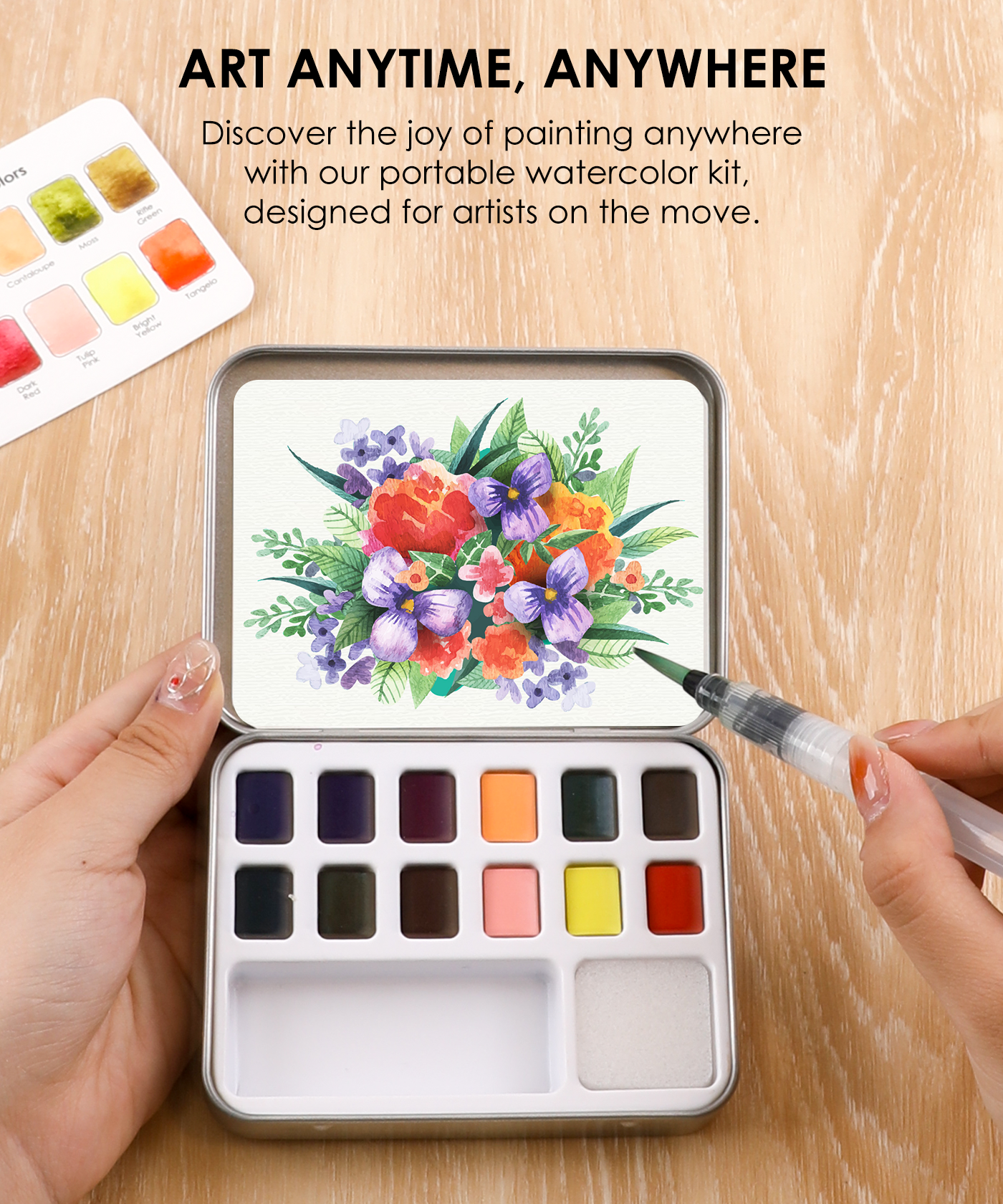 Watercolor Pocket Set Of 12 - Floral Colors