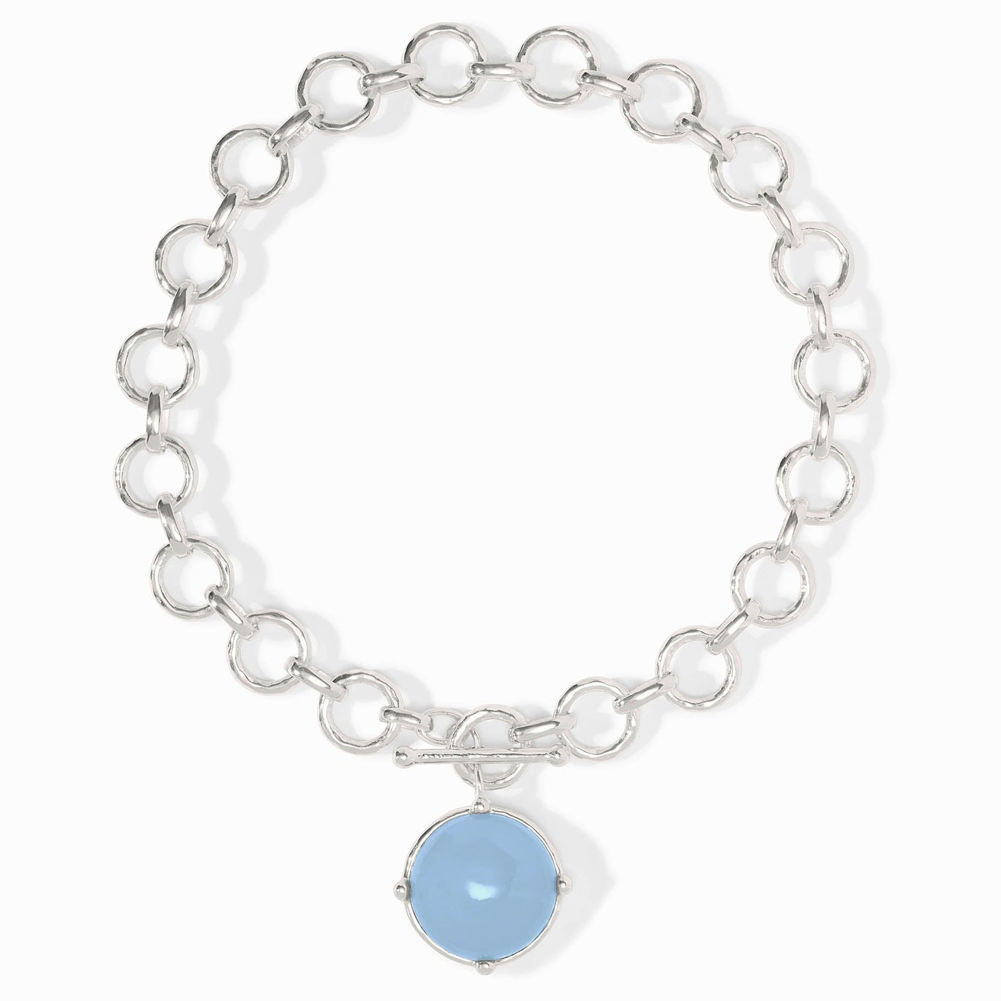 Honeybee Statement Necklace Silver - Iridescent Aquamarine Blue