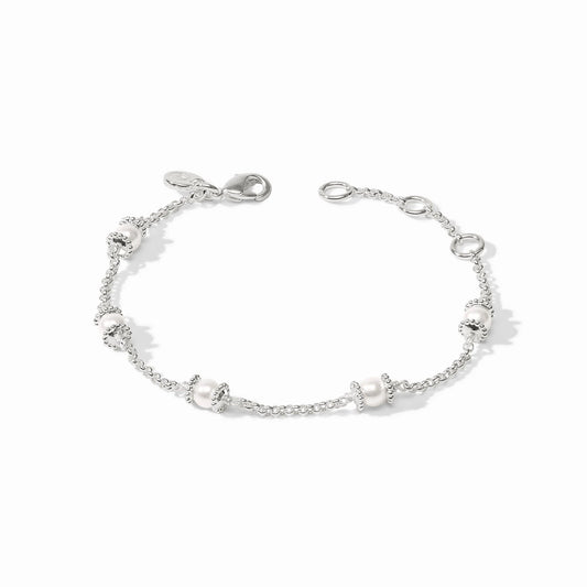 Hydra Delicate Bracelet Pearl - Silver