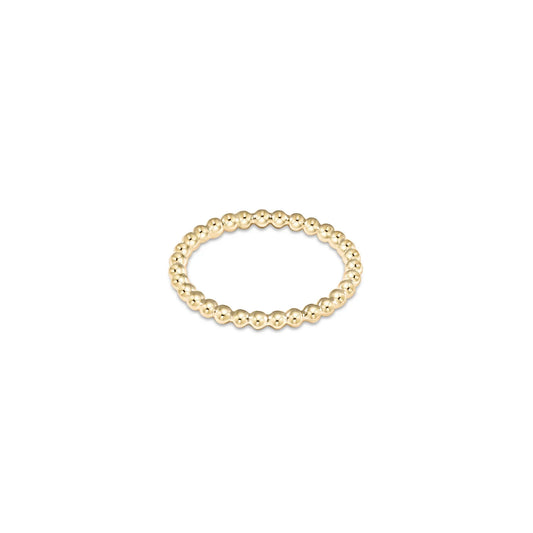 Classic Gold 2mm Bead Ring - Size 8