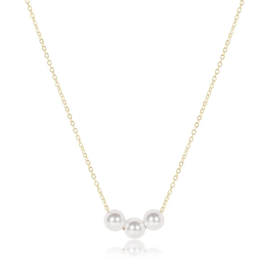 16" Necklace Gold - Joy Pearl 6mm