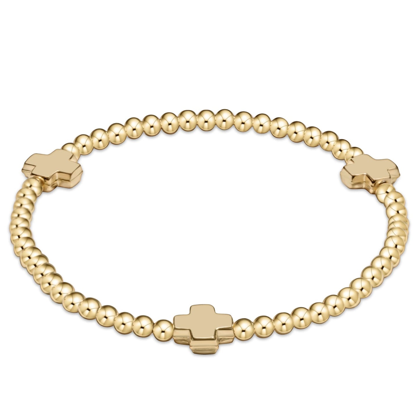 Extends Signature Cross 3mm Gold Bracelet - Gold