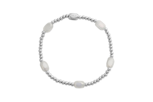 “Here and There” – White Cap - Steel Stretchy Bracelet