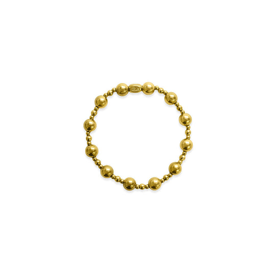 Mixed Ball - Gold Stretchy Bracelet