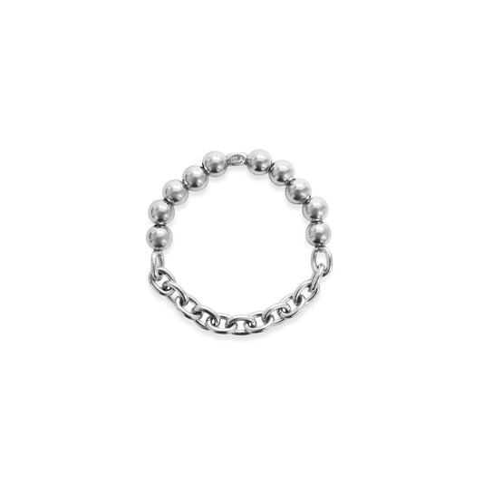 Bold Link + 10MM Ball - Steel Stretchy Bracelet