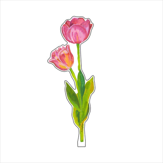 Pink Tulips | 0.25in. Acrylic Floral - Small