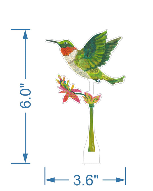 Hummingbird | 0.25in. Acrylic Floral  - Small