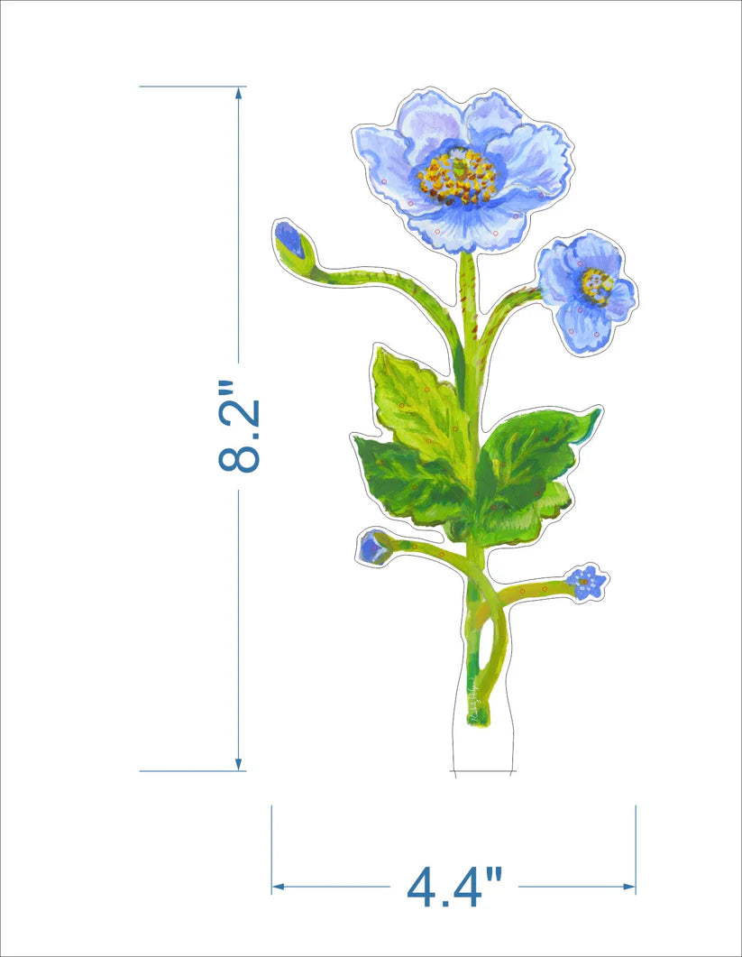 Blue Poppy Jewelry Holder & Single Leaf