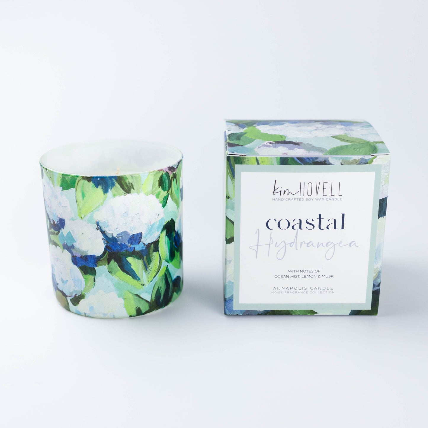 Coastal Hydrangea Boxed Candle - Kim Hovell Collection