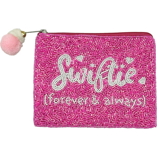 Swiftie Forever and Always Beaded Coin Pouch