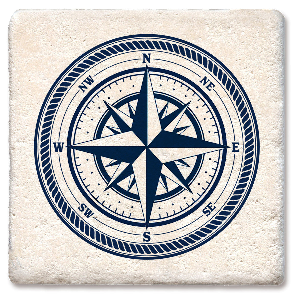 Nautical Compass - Limestone Coaster