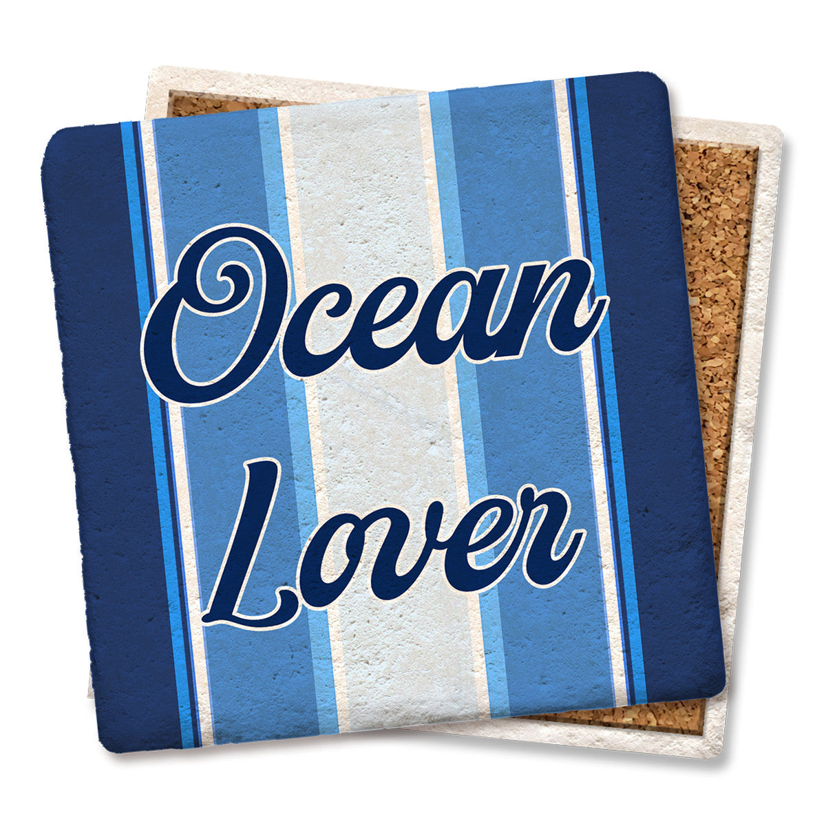 Nautical Ocean Lover Stripe - Limestone Coaster
