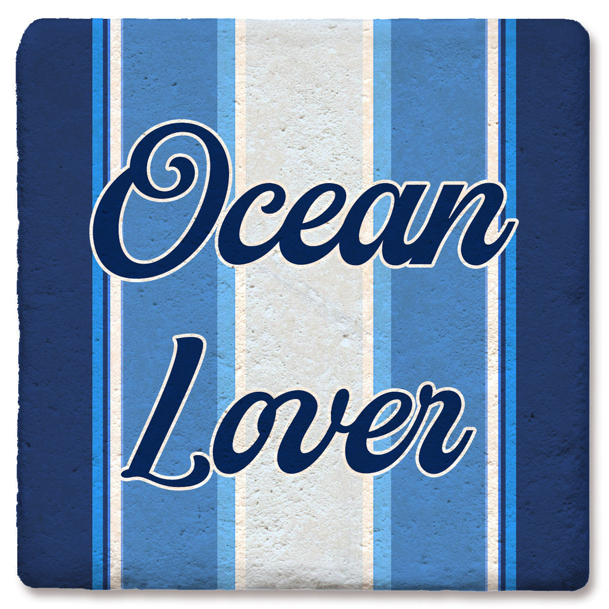 Nautical Ocean Lover Stripe - Limestone Coaster
