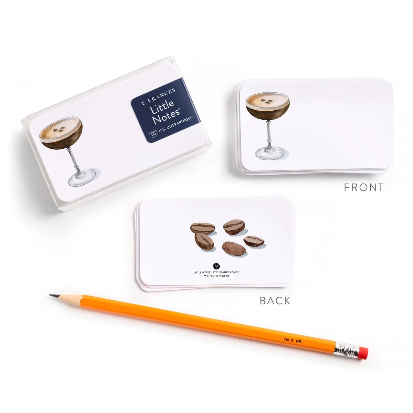 Espresso Martini Little Notes – Boxed Set of 55 Mini Notecards