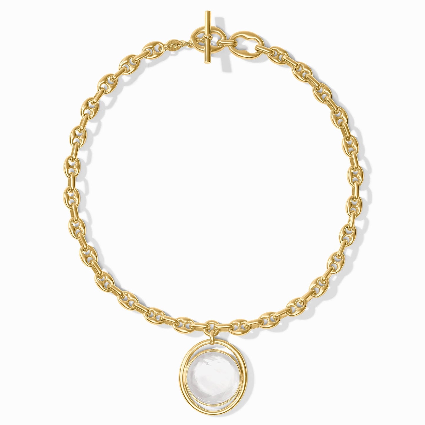 Laguna Statement Necklace Gold - Iridescent Clear Crystal