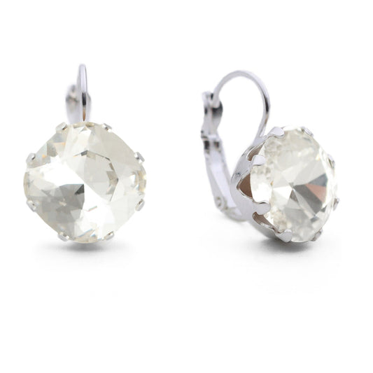 Clear Mega Leverback Earrings