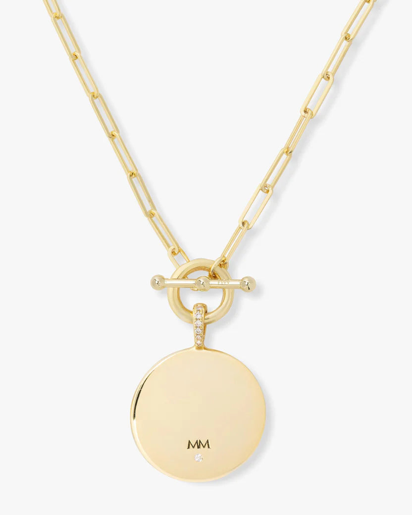 Love Letters Medallion Necklace 24mm - Gold