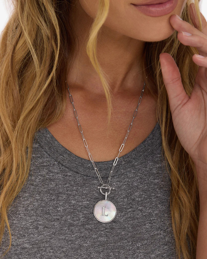 Love Letters Medallion Necklace 24mm - Silver