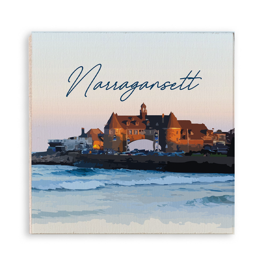 Narragansett Towers Wood Magnet