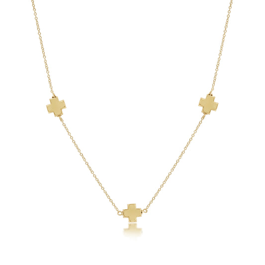 15" Choker Simplicity Chain Gold - Signature Gold Cross