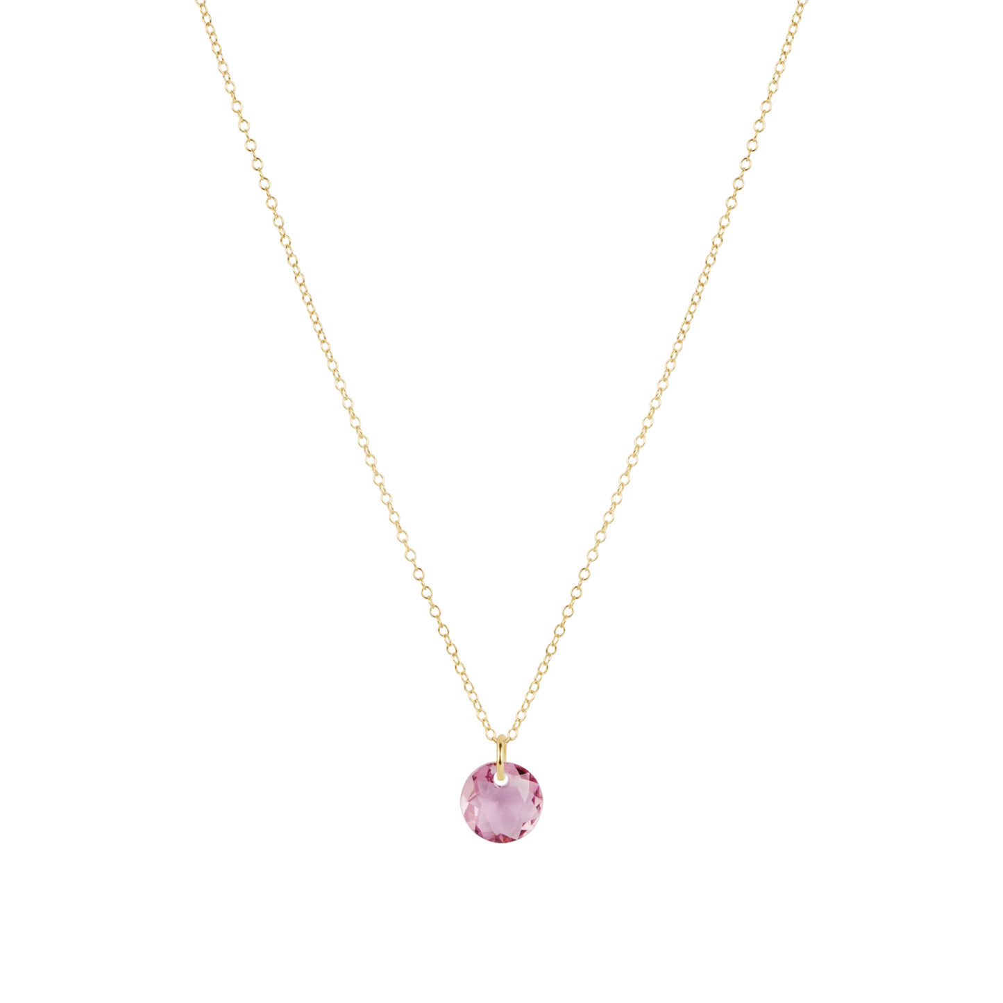 16" Necklace Gold - Reflection Small Charm - February