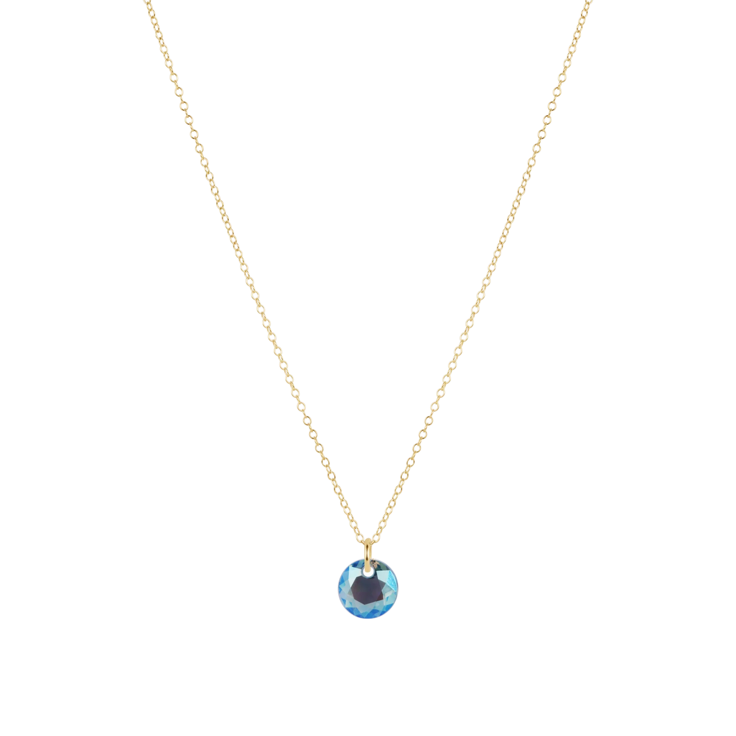16" Necklace Gold - Reflection Small Charm - March
